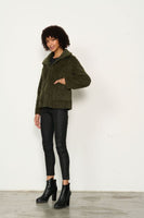 Reversible Sherpa & Suede Jacket - Khaki