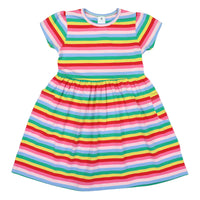 Rainbow Stripe Cotton Dress