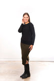 Wool Blend Ribbed Skirt - Olive