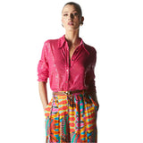 Impression Sequin Shirt - Fuchsia