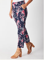 Stretch Sateen Pant - Navy Floral