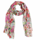 Floral silk scarf in modal for women’s summer fashion