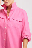 The Venus Linen Shirtdress - Hot Pink