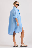 The Venus Linen Shirtdress - Provincial Blue