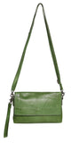 Soft Cow Leather Cross Body/Wristlet Bag - Grass