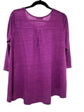 Hi-Low Swing Linen Top - Mauve