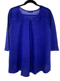 Hi-Low Swing Linen Top - Royal