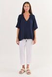 Mooring Cotton Top - Navy