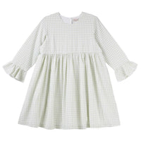 Isla Gingham L/S Dress - Sage