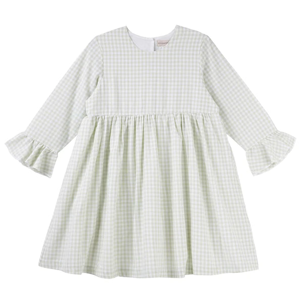 Isla Gingham L/S Dress - Sage