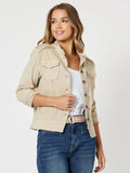 Military Denim Jacket - Natural