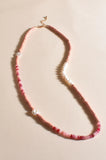 Zada Pearl Stone Necklace - Pink