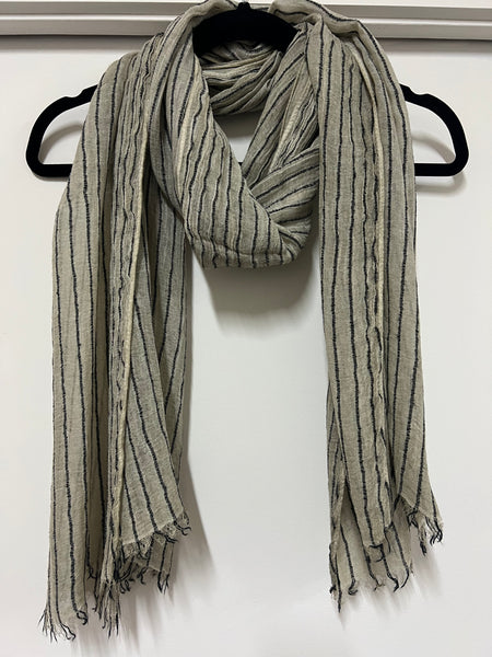 Pinstripe Scarf - Beige