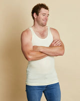 Mens Singlet - Natural or Navy