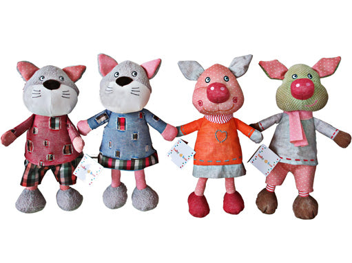 Plush Cats & Pigs