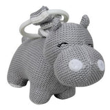 Knitted Hippo Pram Toy -Assorted Colours