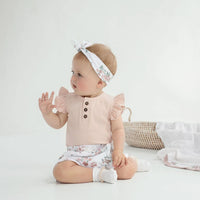 Aster & Oak Primrose Headband - White Floral Baby Accessory