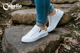 Cabello URSA Leather Shoe - White w/Rose Gold Trim